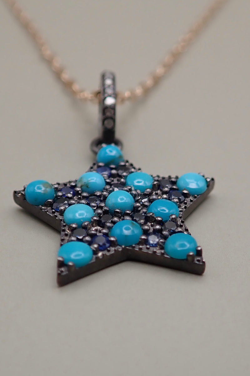 TURQUOISE & SAPPHIRE STAR PENDANT
