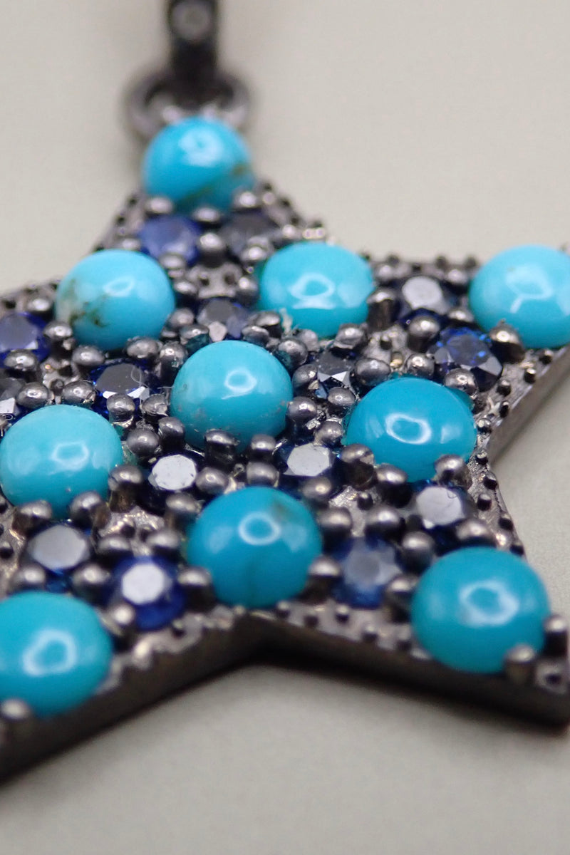 TURQUOISE & SAPPHIRE STAR PENDANT