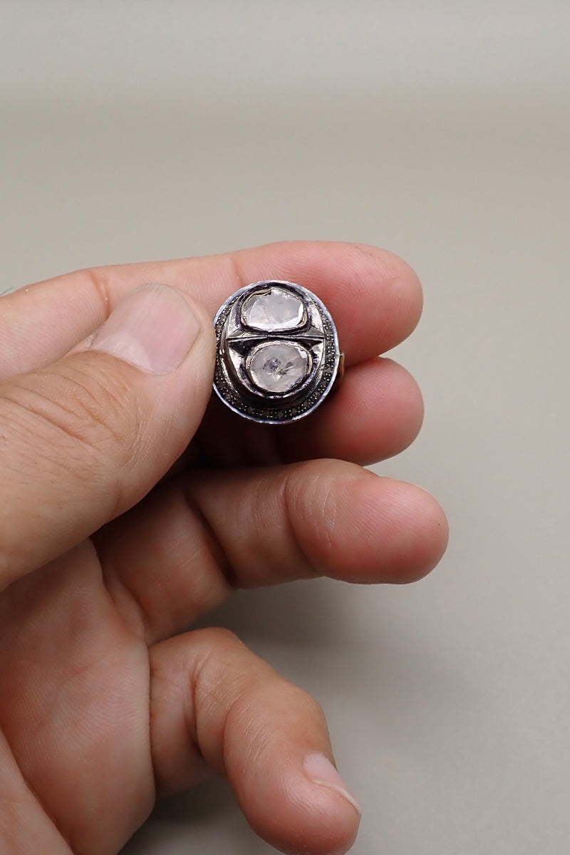 DOUBLE RAW DIAMOND RING