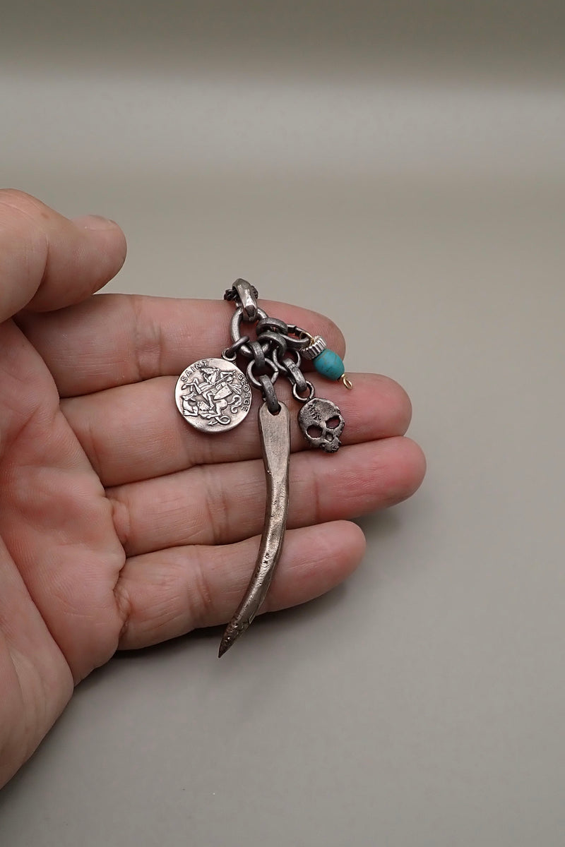 HORN- SKULL -TURQUOISE NECKLACE
