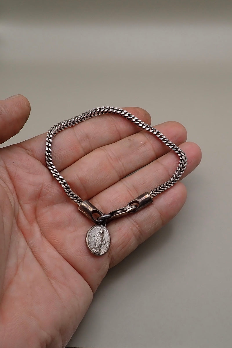 SILVER VIRGEN MEDAL BRACELET