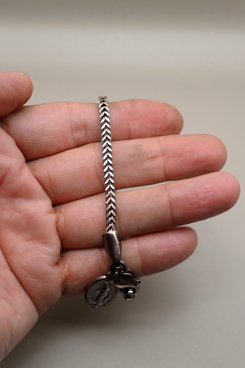SILVER VIRGEN MEDAL BRACELET
