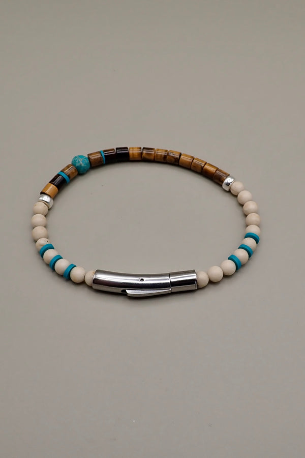 TIGER EYES & RIVER SIDE STONE BRACELET