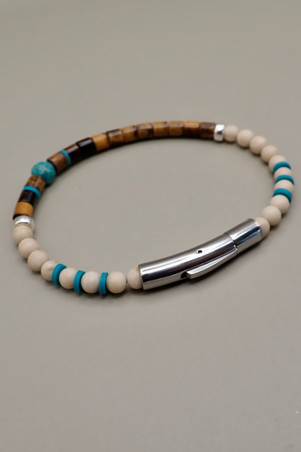 TIGER EYES & RIVER SIDE STONE BRACELET