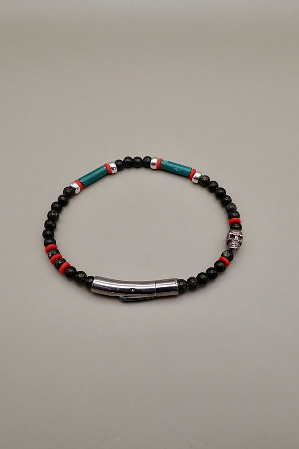 GREEN JASPER & TURQUOISE BRACELET