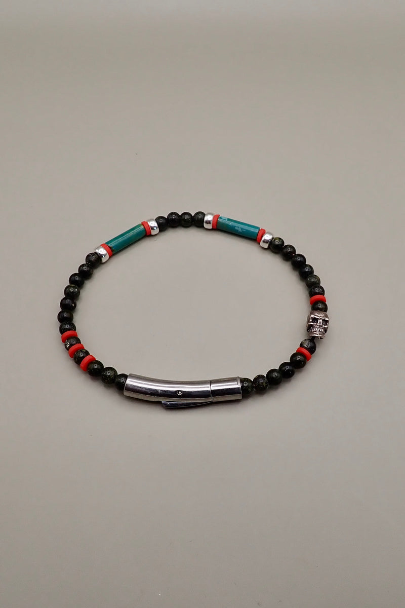 GREEN JASPER & TURQUOISE BRACELET