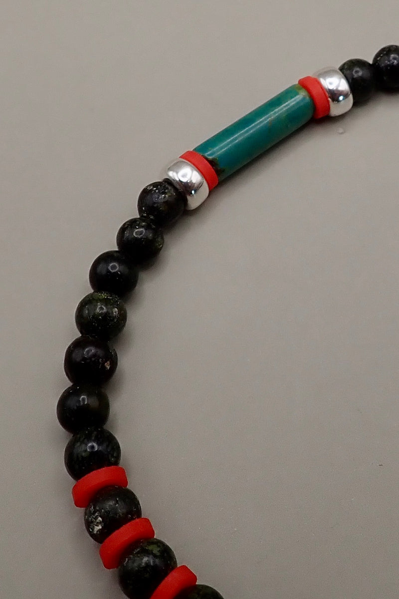 GREEN JASPER & TURQUOISE BRACELET