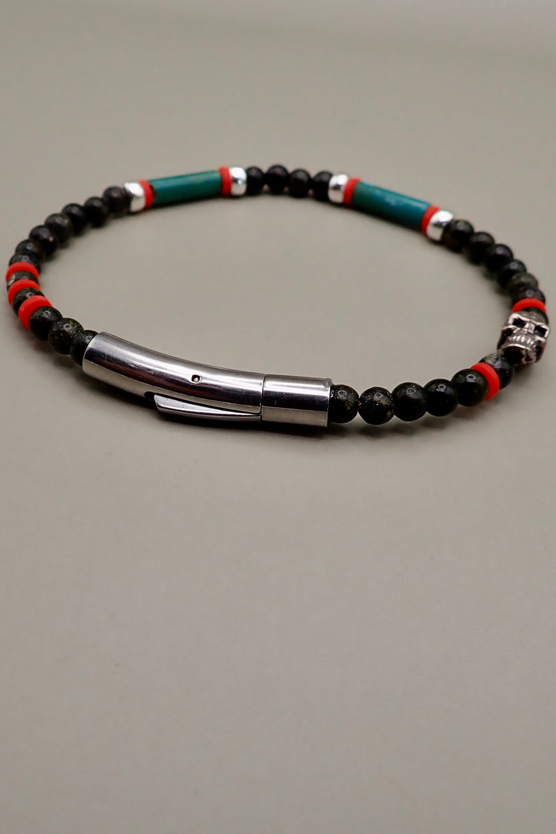 GREEN JASPER & TURQUOISE BRACELET
