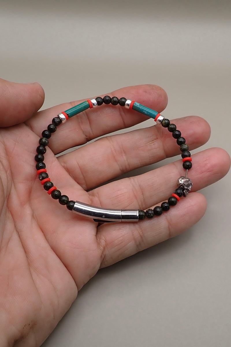 GREEN JASPER & TURQUOISE BRACELET