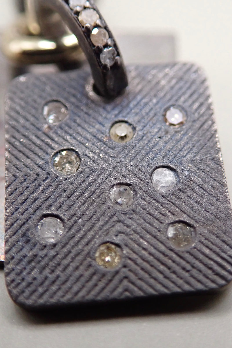 DOUBLE DIAMOND DOG TAGS NECKLACE