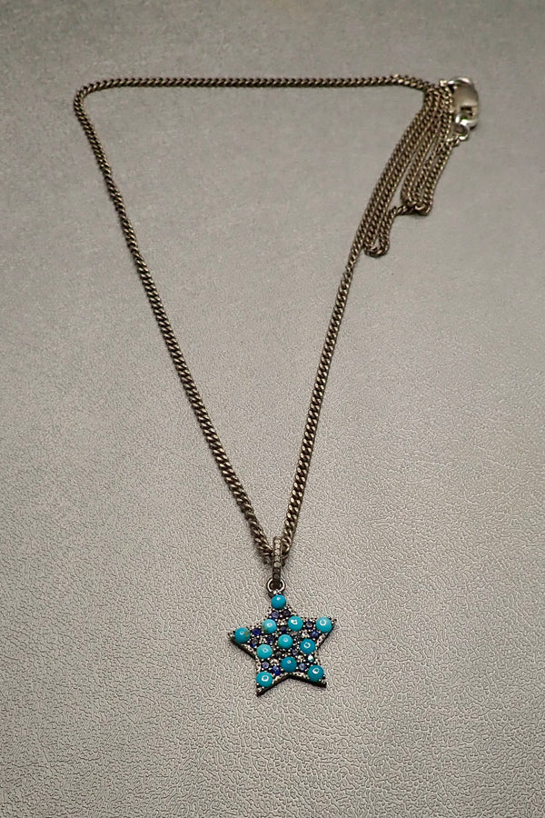 TURQUOISE & SAPPHIRE STAR PENDANT