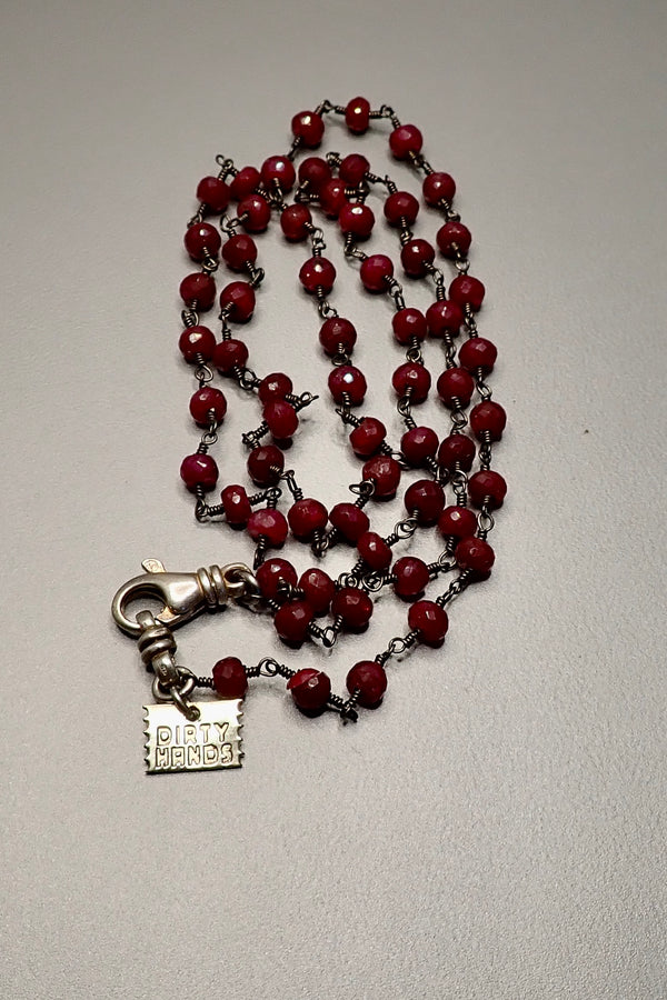 RUBY ROSARY NECKLACE - two made