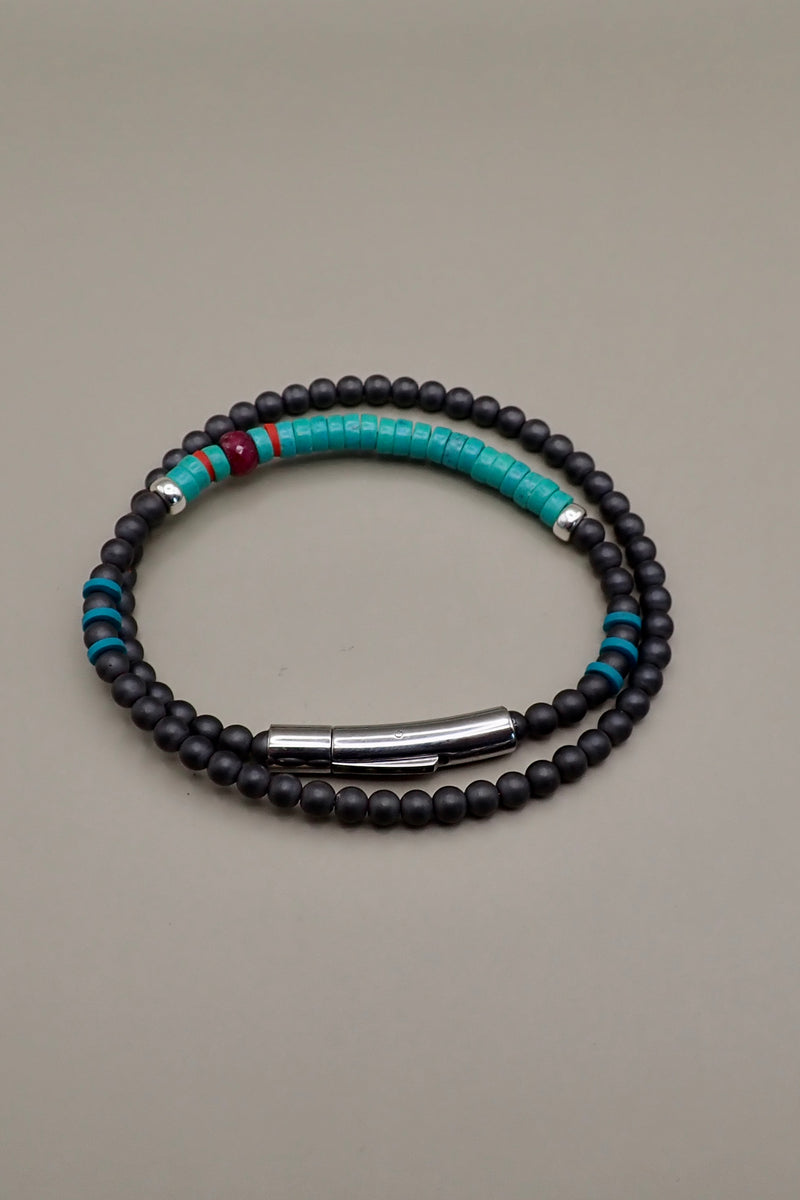DOUBLE WRAP HEMATITE BRACELET
