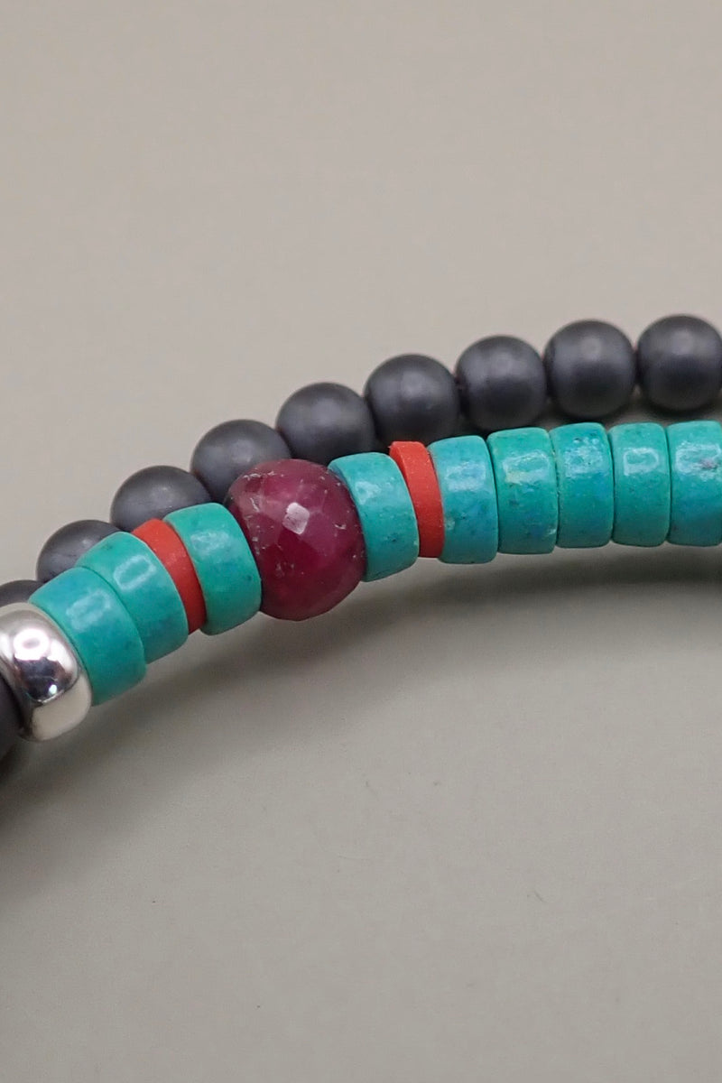 DOUBLE WRAP HEMATITE BRACELET