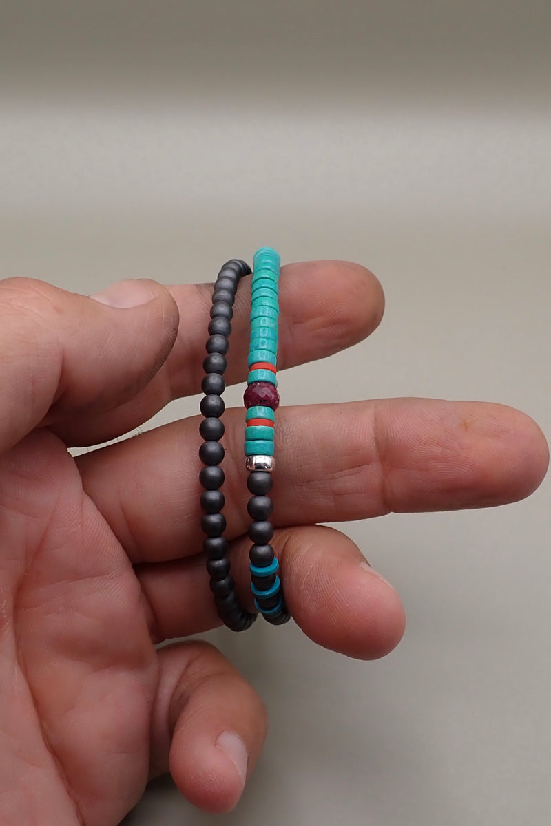 DOUBLE WRAP HEMATITE BRACELET