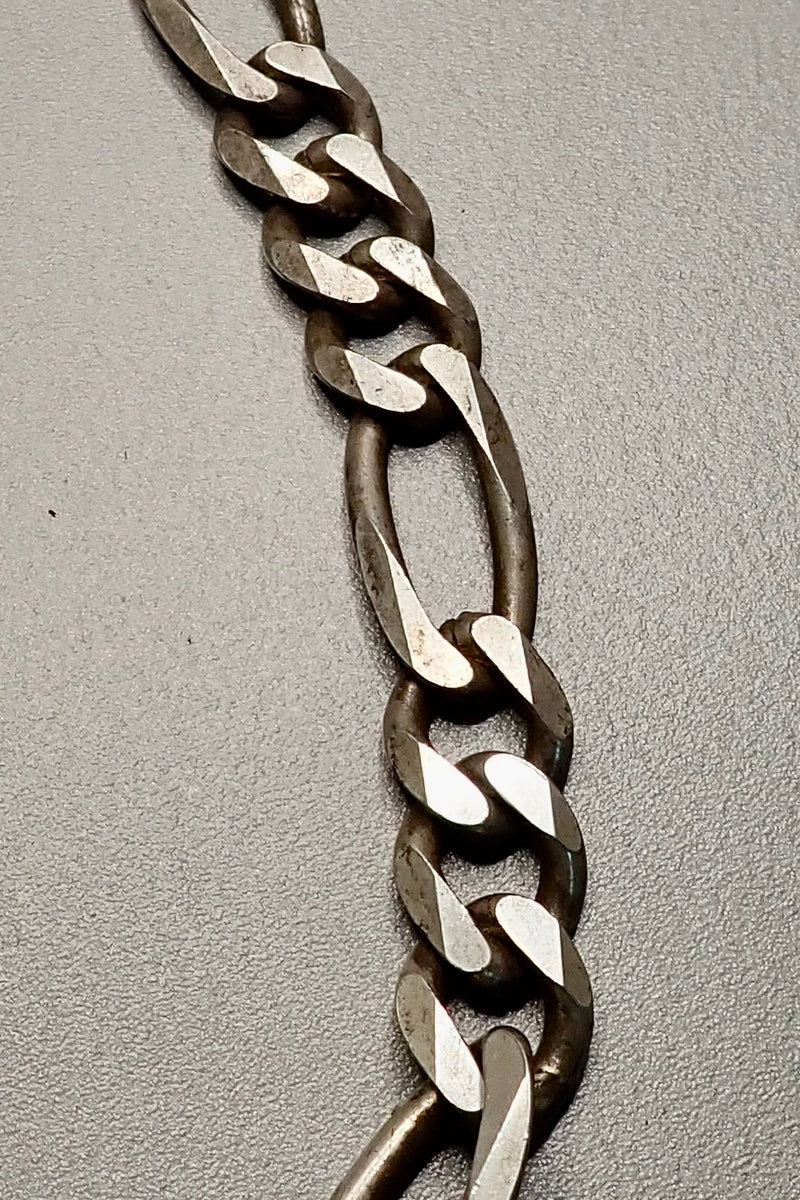 SILVER BIG FIGARO CHAIN