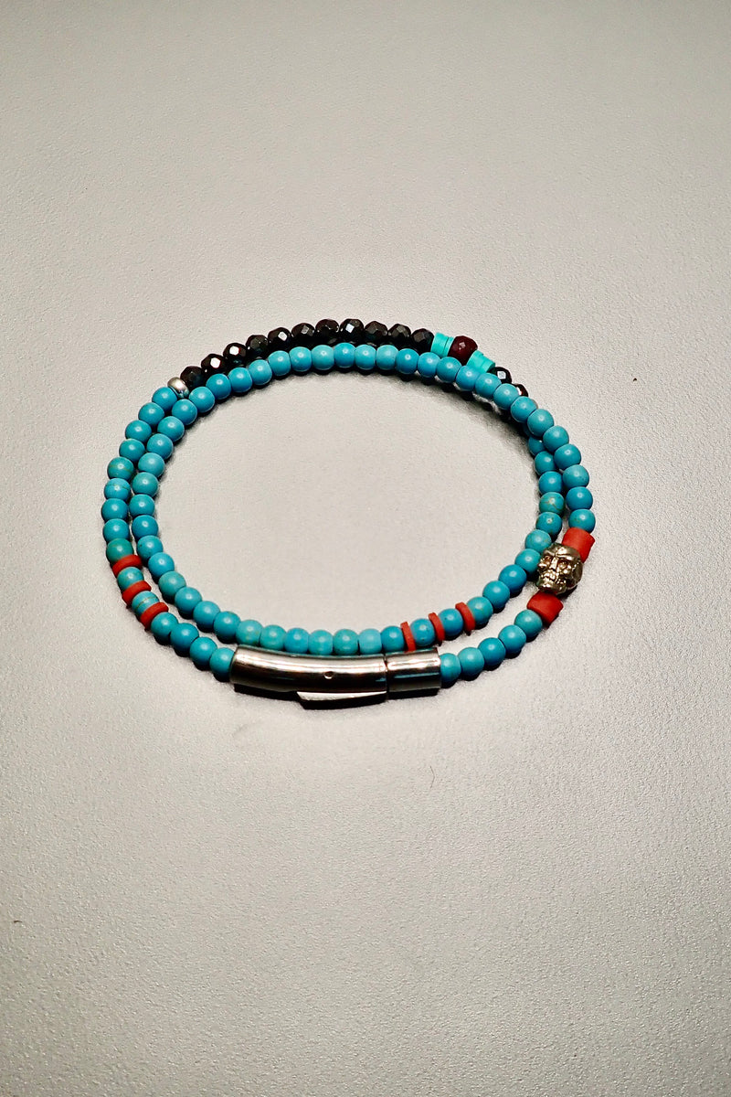 DOUBLE WRAP TURQUOISE BRACELET - one made