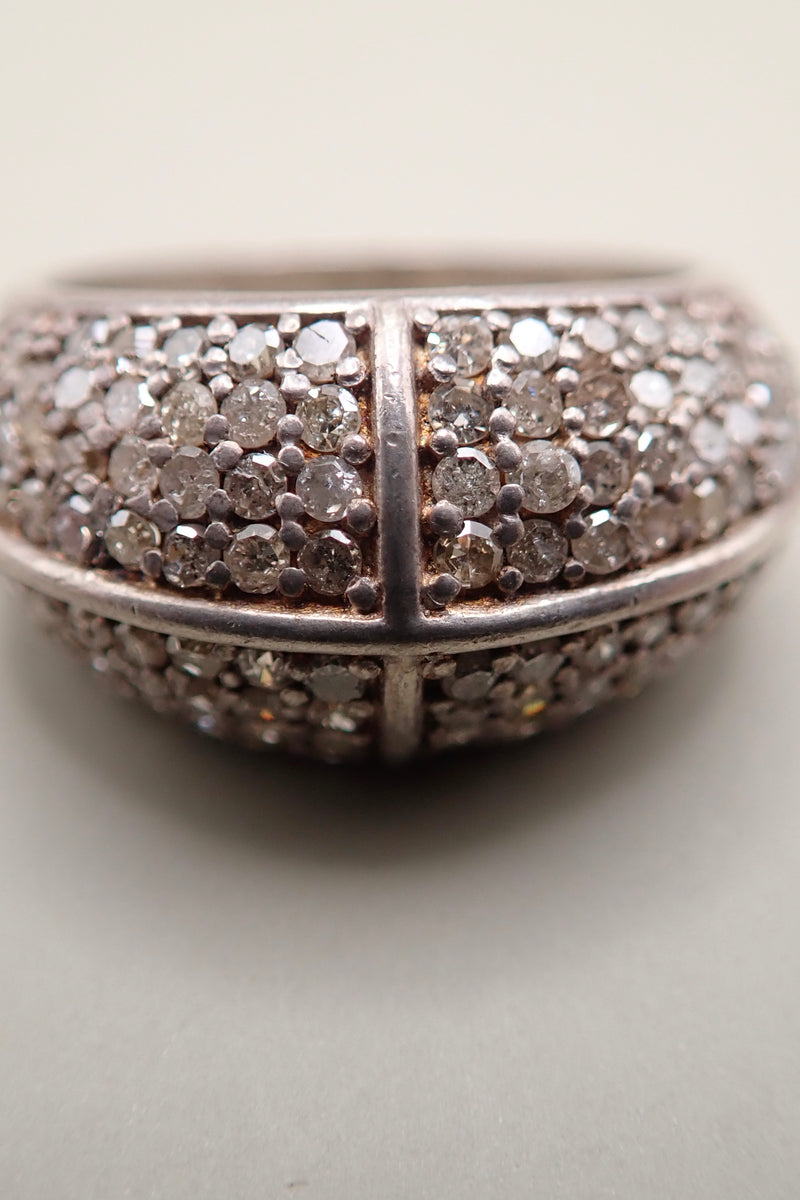 DOME CROSS DIAMONDS RING
