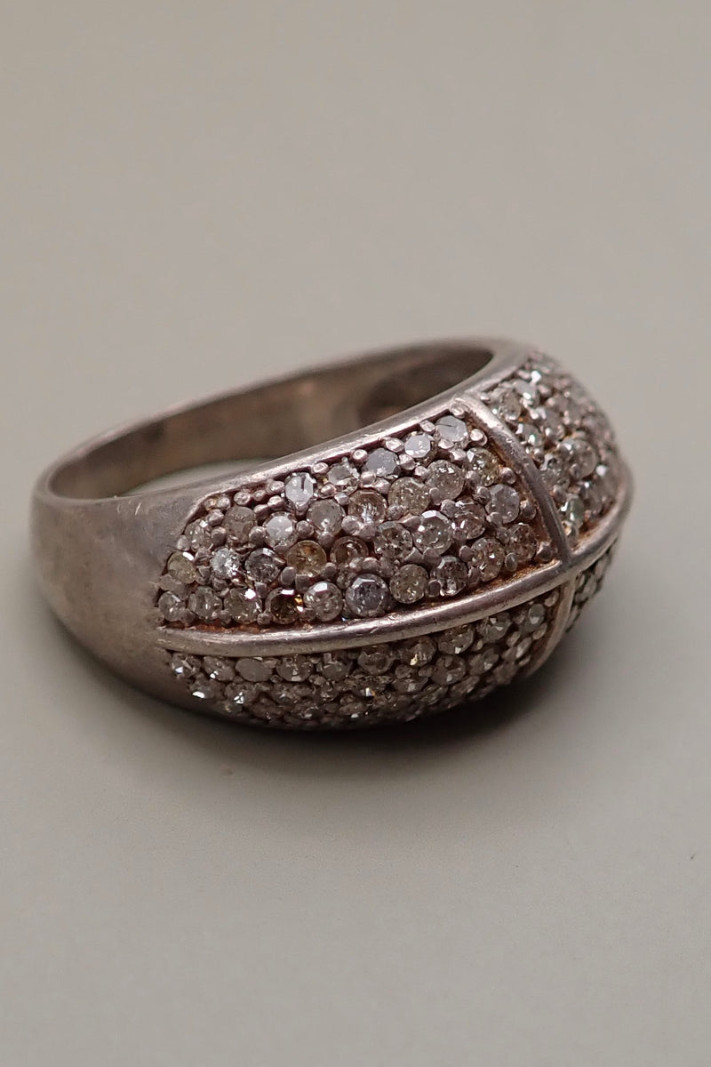 DOME CROSS DIAMONDS RING