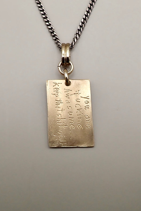 QUOTE DOG TAG NECKLACE
