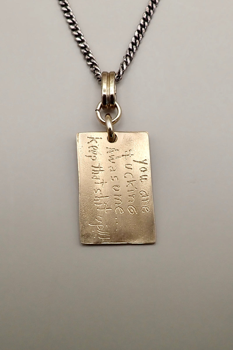 QUOTE DOG TAG NECKLACE