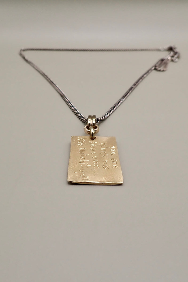 QUOTE DOG TAG NECKLACE
