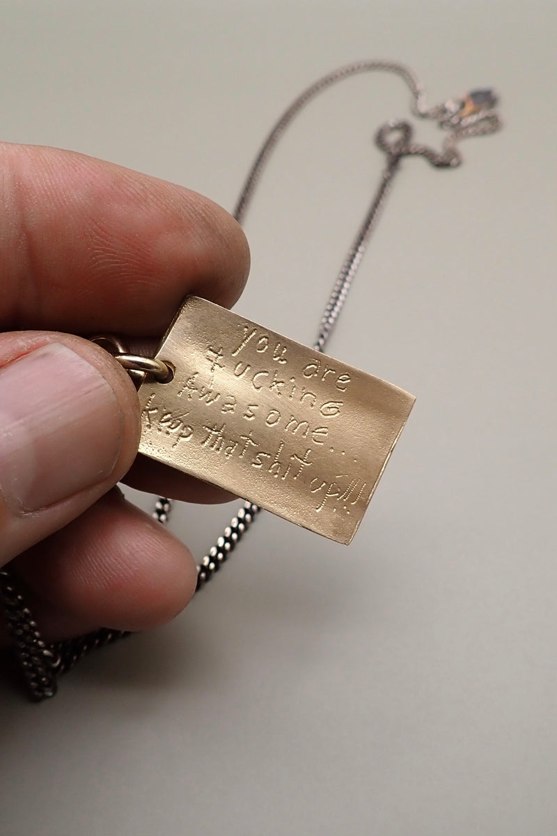 QUOTE DOG TAG NECKLACE