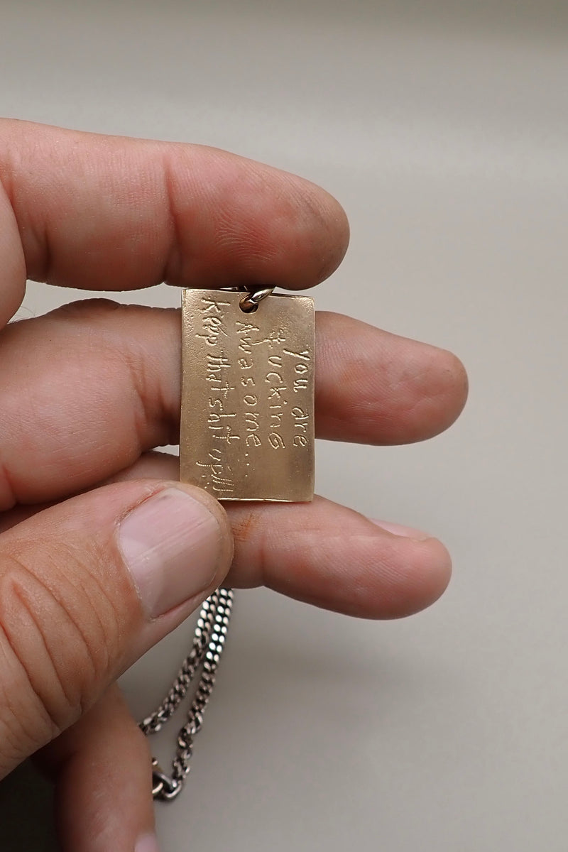 QUOTE DOG TAG NECKLACE