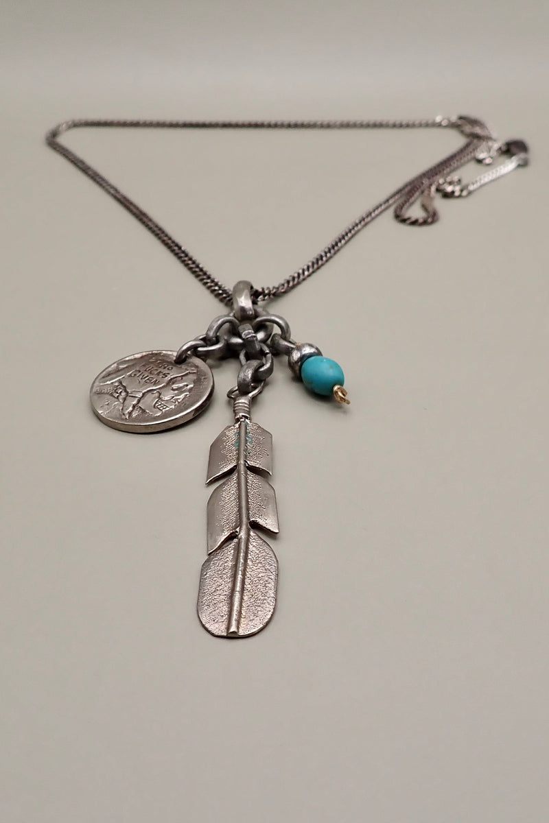 SKULL & FEATHER PENDANT
