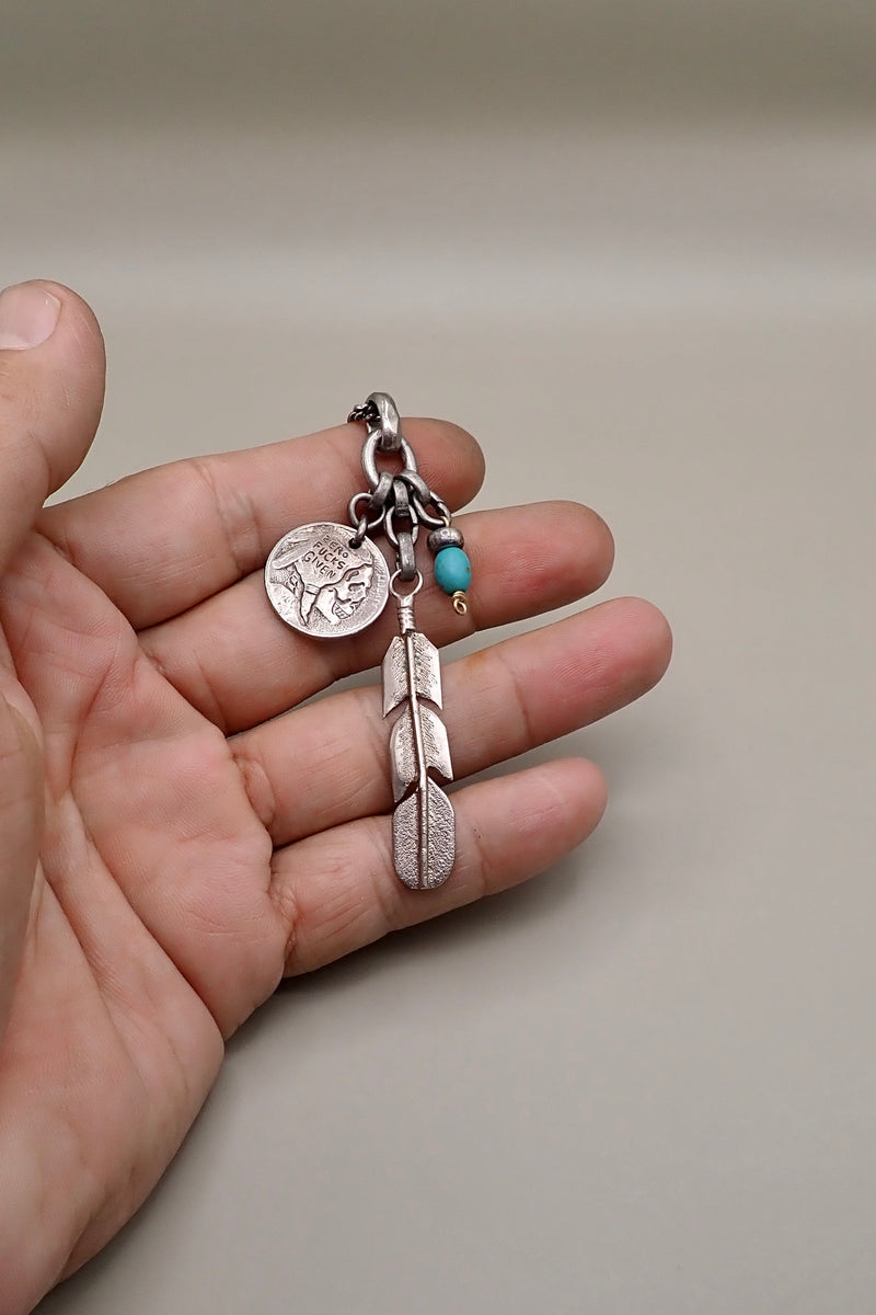 SKULL & FEATHER PENDANT