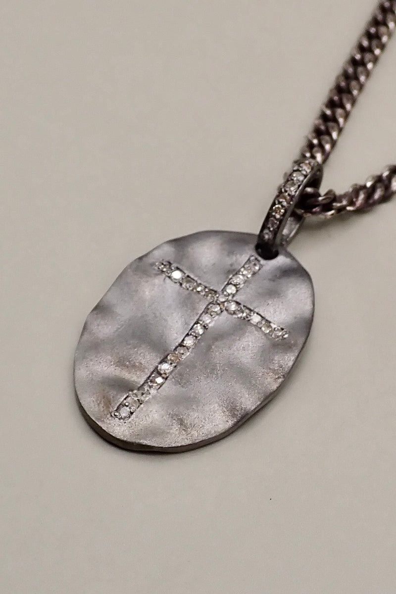 DIAMOND SHIELD CROSS NECKLACE