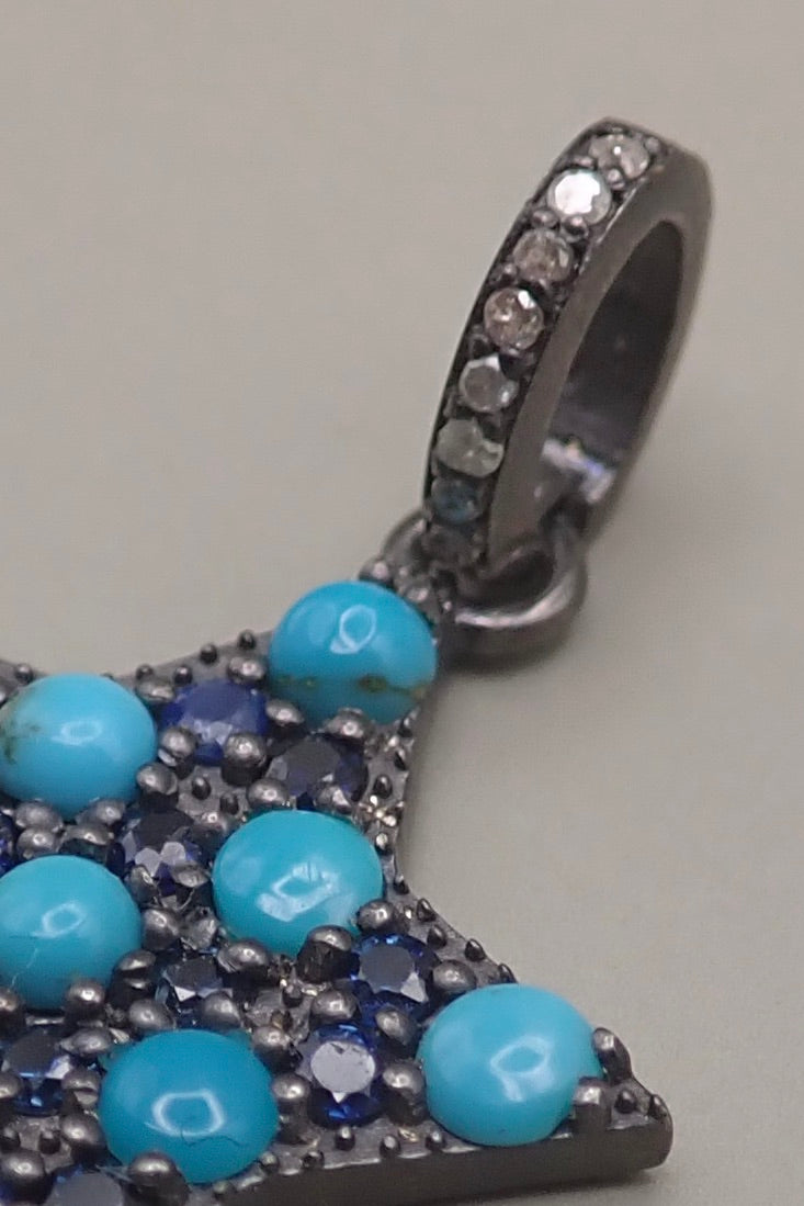 TURQUOISE & SAPPHIRE STAR PENDANT