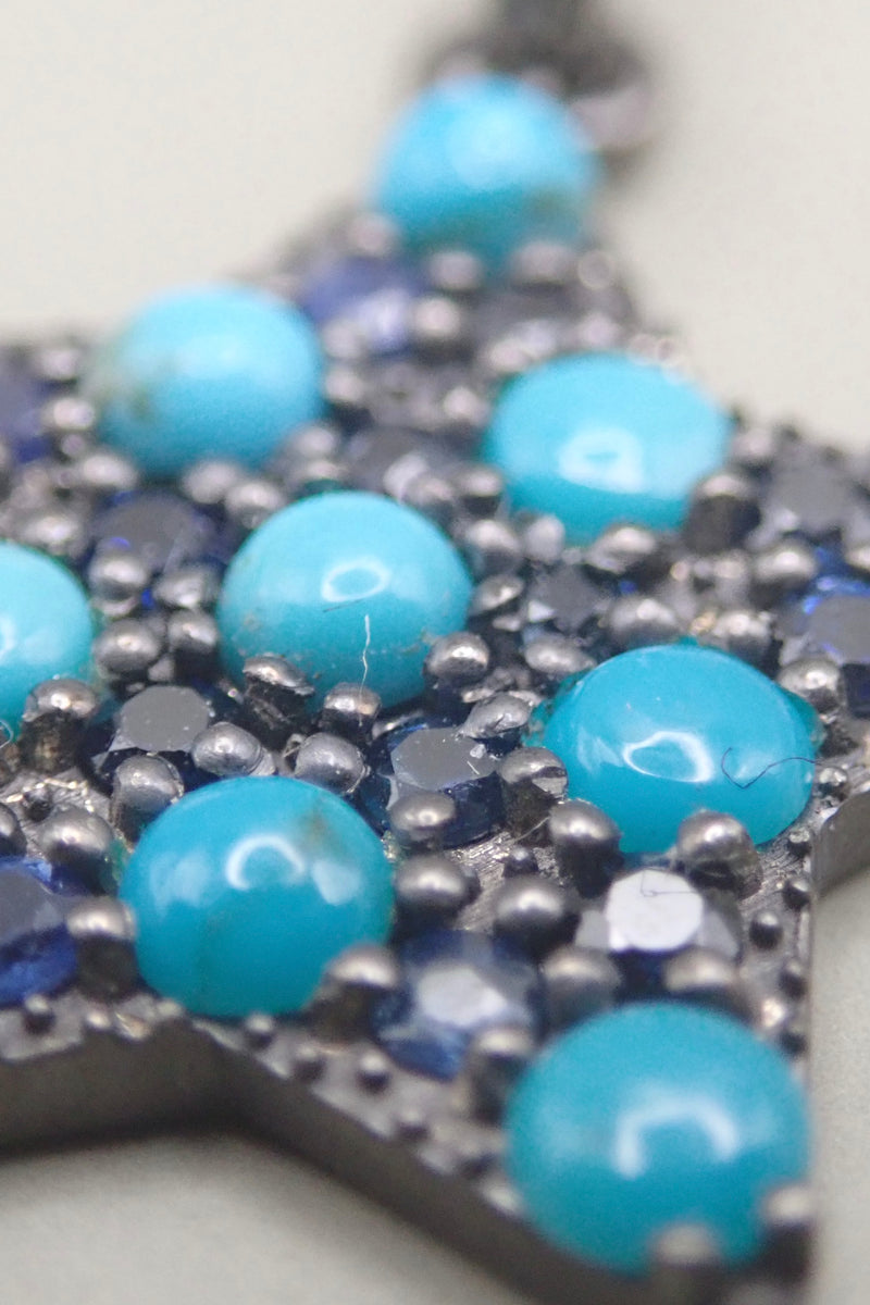 TURQUOISE & SAPPHIRE STAR PENDANT