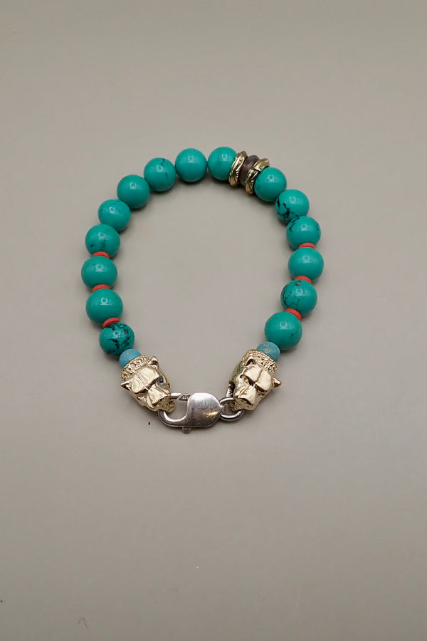 LION HEADS TURQUOISE BRACELET