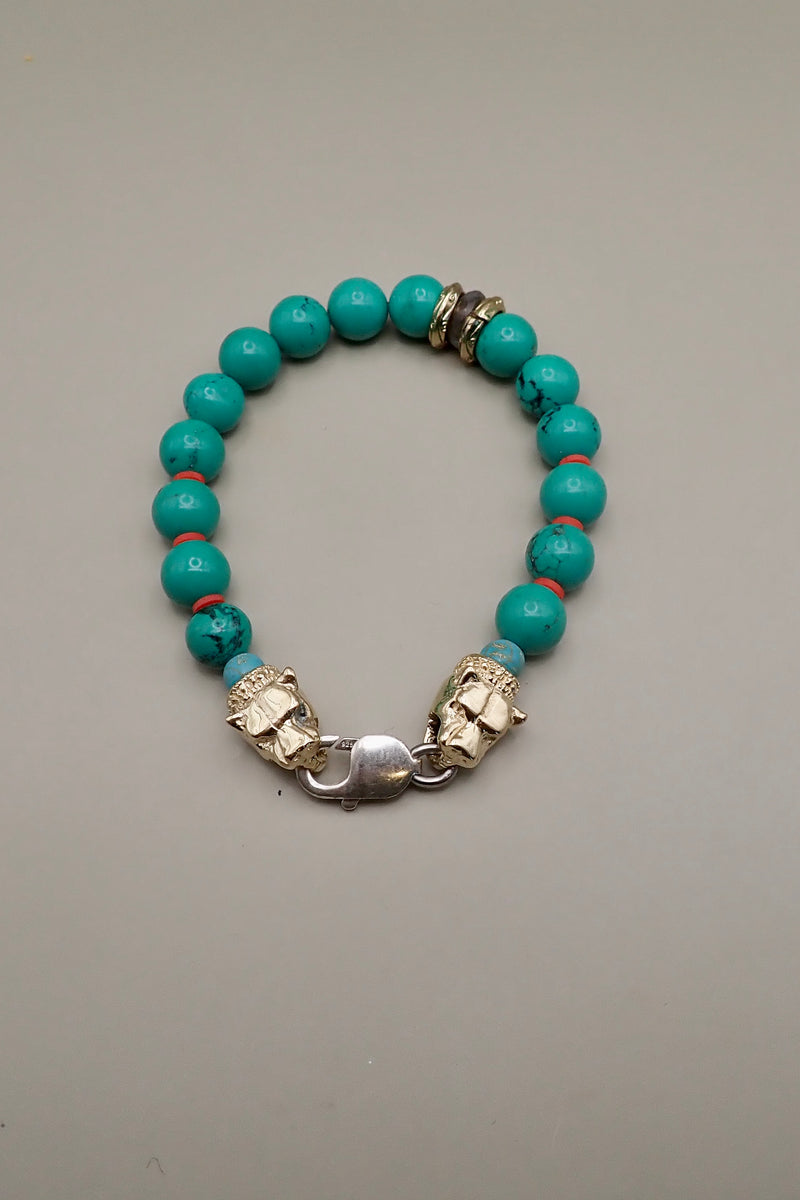 LION HEADS TURQUOISE BRACELET