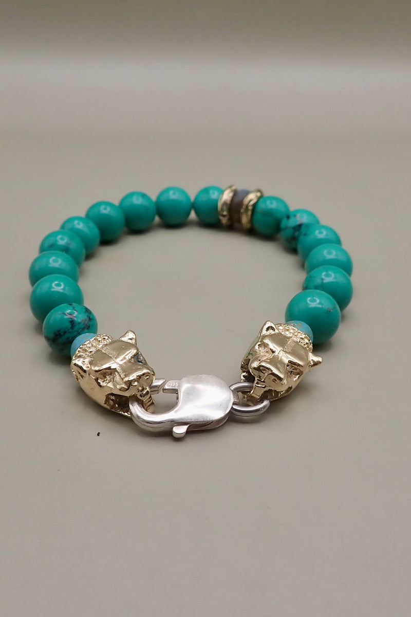 LION HEADS TURQUOISE BRACELET