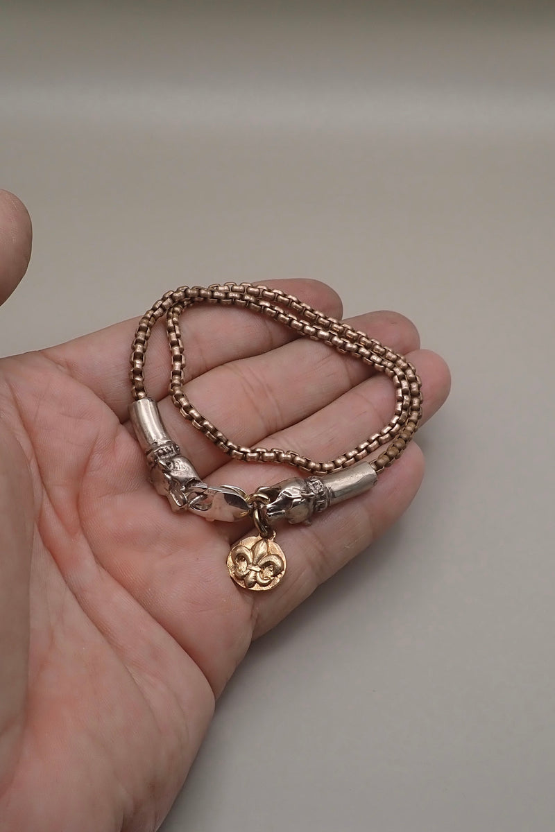 DOUBLE WRAP LION HEADS BRACELET