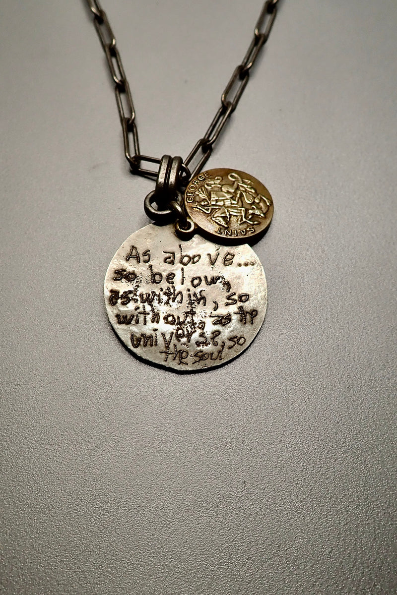 St.GEORGE QUOTE PENDANT - two made