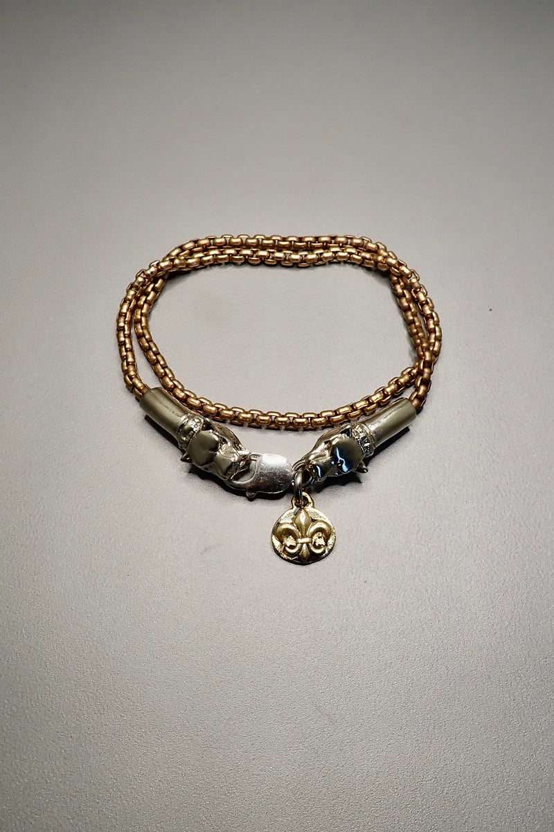 DOUBLE WRAP LION HEADS BRACELET - two made