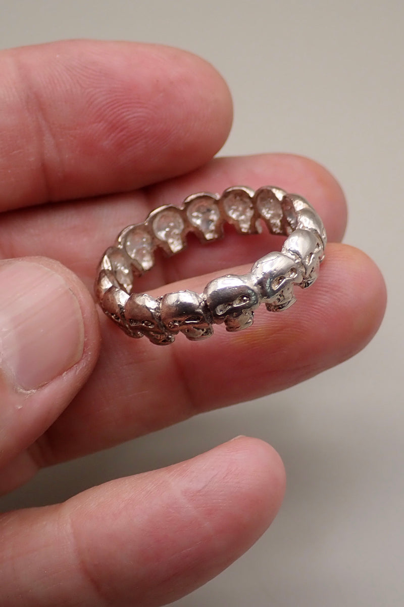 SILVER SKULL BAND RING - LIMITED STOCK