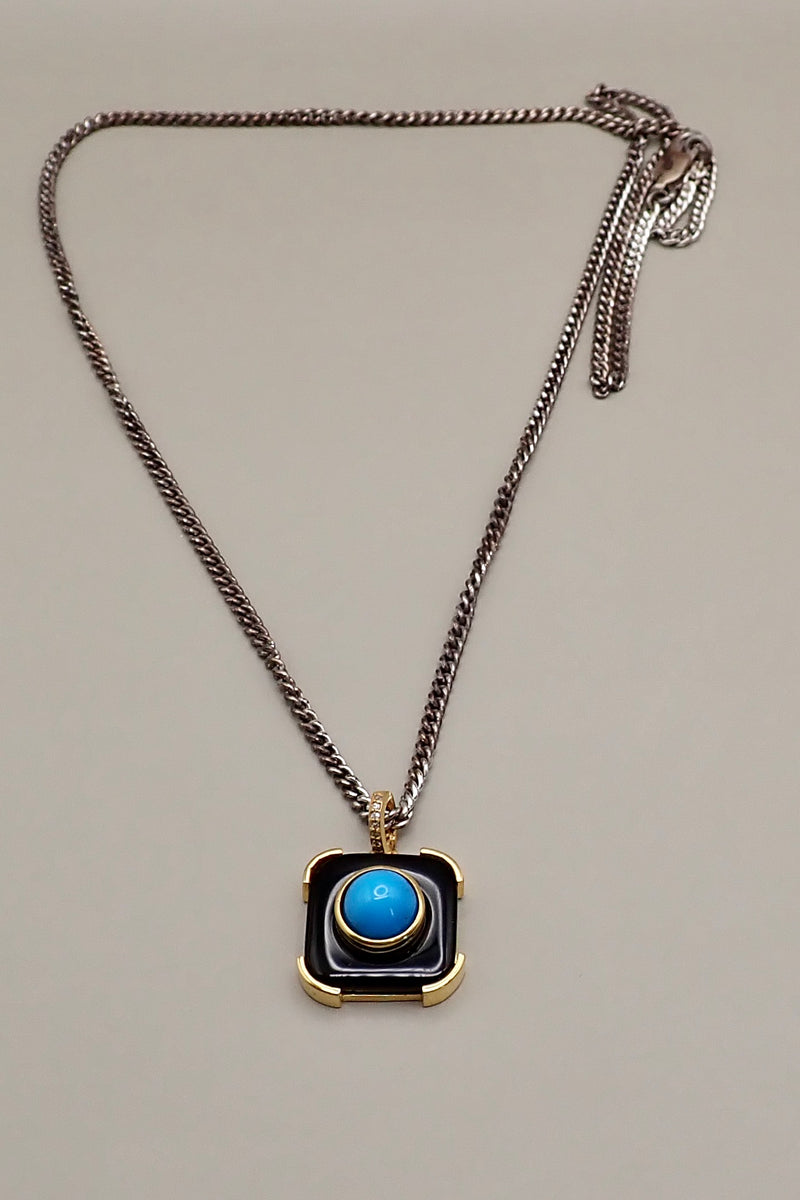 TURQUOISE DIAMOND PENDANT