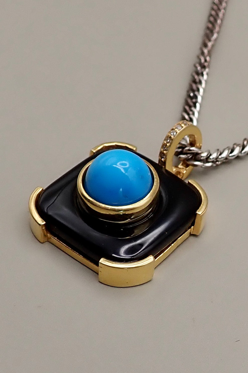 TURQUOISE DIAMOND PENDANT