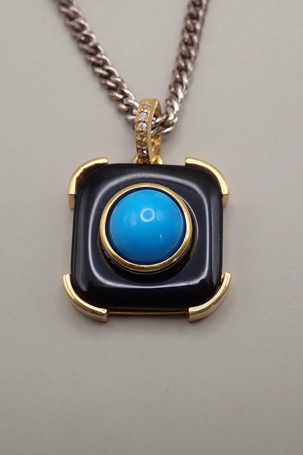TURQUOISE DIAMOND PENDANT