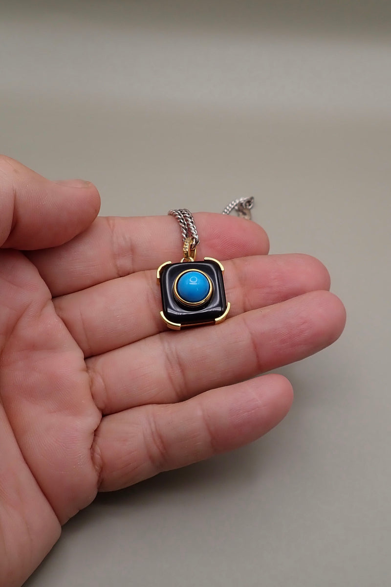TURQUOISE DIAMOND PENDANT