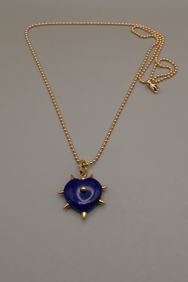 LAPIS LAZULI HEART PENDANT NECKLACE