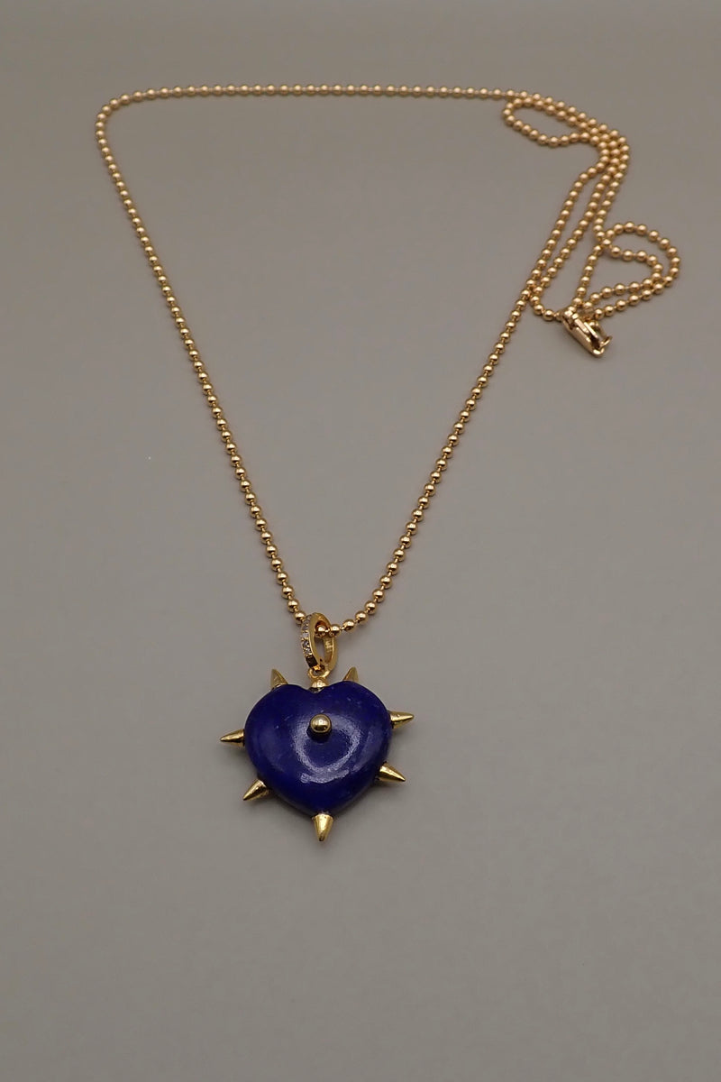 LAPIS LAZULI HEART PENDANT NECKLACE