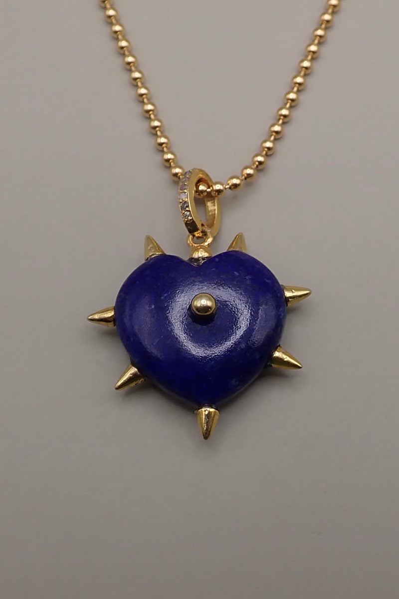 LAPIS LAZULI HEART PENDANT NECKLACE