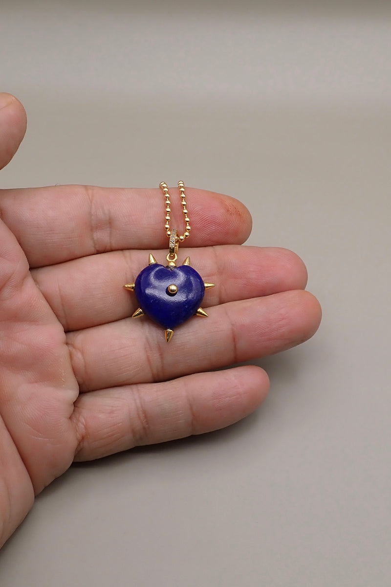 LAPIS LAZULI HEART PENDANT NECKLACE