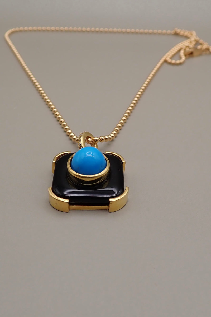 SQUARE TURQUOISE PENDANT