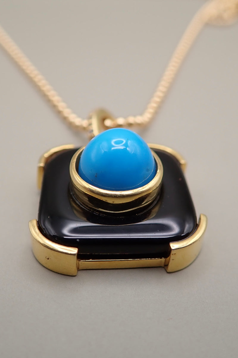 SQUARE TURQUOISE PENDANT